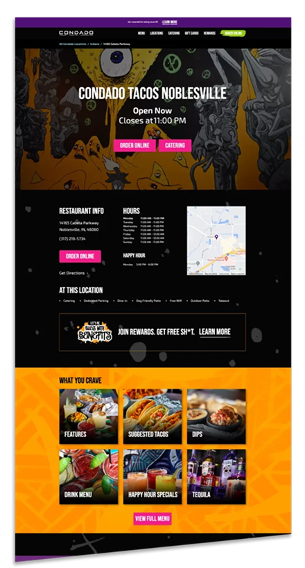 new restaurant homepage