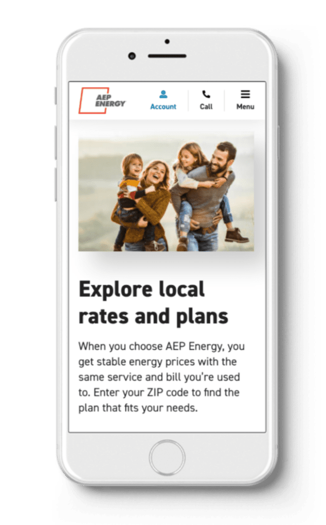 Energy Supplier mobile site
